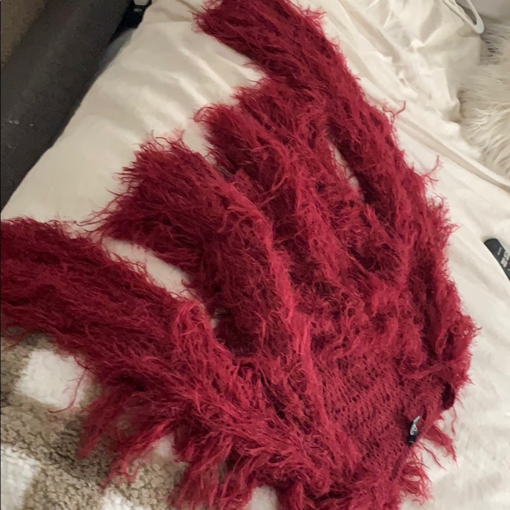Shaggy fringe cardigan